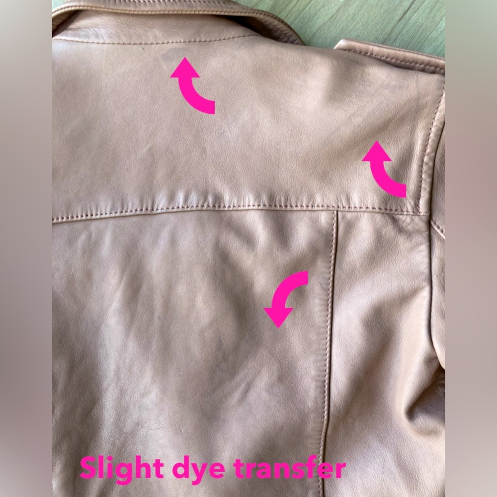 All Saints Blush Leather Motorcycle Biker Moto Jacket UK10 US6 $529 - Picture 6 of 7